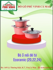 Bộ 3 Nồi Đế Từ, Ecoramic( 20,22,24)