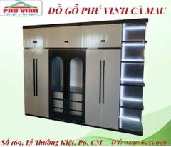 Tủ Áo, Nhựa, 2 Tầng, Có Kệ, Hộc Âm, Kiếng CNC