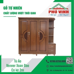 Tủ Áo, Vener Xoan Đào, Có Kệ      - 2.0m