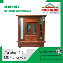 Tủ Phê Cao, MDF Phủ Xoan - 1.2m