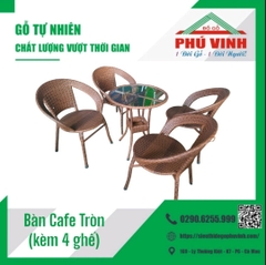 Bàn Cafe Mây, Tròn