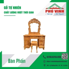 Bàn Phấn, Gõ Đỏ, 2 Thùng - 1.1m (Hậu Gõ)