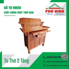 Tủ Thờ, Căm Xe , Gõ Đỏ, 2 Tầng  - 1.47m