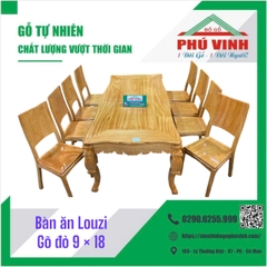 Bàn Ăn Louzi, Gõ Đỏ  - 9 x 19