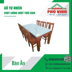 Bàn Ăn Vuông, Đinh Hương, Mặt Đá - 8 x 16