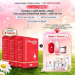 Combo 3 Hộp Nước Uống Collagen Dipeptide Mờ Nếp Nhăn - Dưỡng Ẩm Mịn Sắc Ngọc Khang