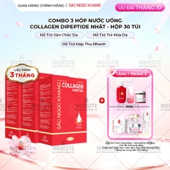 Combo 3 Hộp Nước Uống Collagen Dipeptide Mờ Nếp Nhăn - Dưỡng Ẩm Mịn Sắc Ngọc Khang