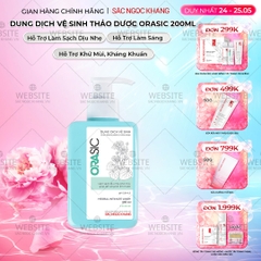 Dung Dịch Vệ Sinh Thảo Dược Orasic Dưỡng Hồng Sắc Ngọc Khang (Herbal Intimate Wash) 200ml