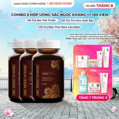 Combo 3 Viên Uống Mờ Nám, Hạn Chế Lão Hóa, Khỏe Đẹp Da Sắc Ngọc Khang++ 120v - Liệu trình 3 tháng