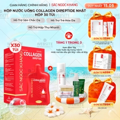 Nước Uống Collagen Dipeptide Hỗ Trợ Làm Mờ Nếp Nhăn - Dưỡng Ẩm Mịn Da Sắc Ngọc Khang (Hộp 30 túi x 20 ml)