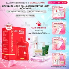 Nước Uống Collagen Dipeptide Hỗ Trợ Làm Mờ Nếp Nhăn - Dưỡng Ẩm Mịn Da Sắc Ngọc Khang (Hộp 30 túi x 20 ml)