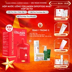 Nước Uống Collagen Dipeptide Hỗ Trợ Làm Mờ Nếp Nhăn - Dưỡng Ẩm Mịn Da Sắc Ngọc Khang (Hộp 30 túi x 20 ml)