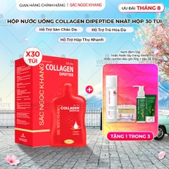 Nước Uống Collagen Dipeptide Hỗ Trợ Làm Mờ Nếp Nhăn - Dưỡng Ẩm Mịn Da Sắc Ngọc Khang (Hộp 30 túi x 20 ml)
