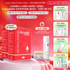 Combo 2 Nước Uống Collagen Dipeptide Mờ Nếp Nhăn - Dưỡng Ẩm Mịn Sắc Ngọc Khang - Liệu trình 2 tháng