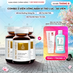 Combo 3 Hộp Viên Uống Vi Tảo Lục Sắc Ngọc Khang Đào Thải Nám 60 viên/hộp