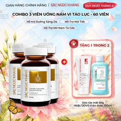 Combo 3 Hộp Viên Uống Vi Tảo Lục Sắc Ngọc Khang Đào Thải Nám 60 viên/hộp
