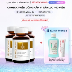 Combo 3 Hộp Viên Uống Vi Tảo Lục Sắc Ngọc Khang Đào Thải Nám 60 viên/hộp
