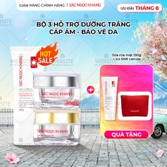Combo Kem Mờ Nám, Nâng Tông, Bảo Vệ Da Sắc Ngọc Khang (Kem Ngày 30g + Kem Đêm 30g + Kem Chống Nắng SA MẠC)