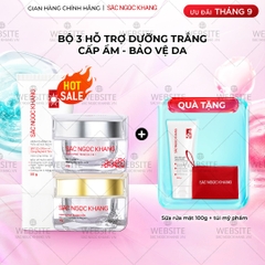 Combo Kem Mờ Nám, Nâng Tông, Bảo Vệ Da Sắc Ngọc Khang (Kem Ngày 30g + Kem Đêm 30g + Kem Chống Nắng SA MẠC)