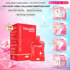 Nước Uống Collagen Dipeptide Hỗ Trợ Mờ Nếp Nhăn - Dưỡng Ẩm Mịn Da Sắc Ngọc Khang (Hộp 15 túi x 20 ml)