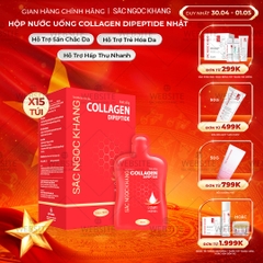 Nước Uống Collagen Dipeptide Hỗ Trợ Mờ Nếp Nhăn - Dưỡng Ẩm Mịn Da Sắc Ngọc Khang (Hộp 15 túi x 20 ml)