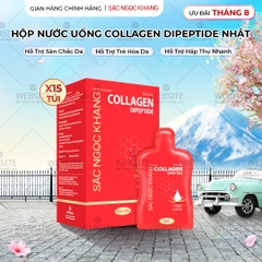 Nước Uống Collagen Dipeptide Hỗ Trợ Mờ Nếp Nhăn - Dưỡng Ẩm Mịn Da Sắc Ngọc Khang (Hộp 15 túi x 20 ml)