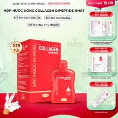 Nước Uống Collagen Dipeptide Hỗ Trợ Mờ Nếp Nhăn - Dưỡng Ẩm Mịn Da Sắc Ngọc Khang (Hộp 15 túi x 20 ml)