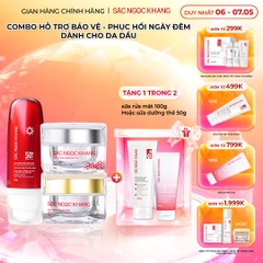 Combo Mờ Nám Dưỡng Trắng Kiềm Dầu Sắc Ngọc Khang (Kem dưỡng da ban ngày, kem dưỡng da ban đêm, kem chống nắng kiềm dầu, tặng kèm sữa dưỡng thể)