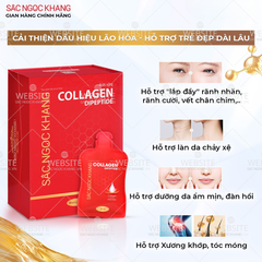 Nước Uống Collagen Dipeptide Hỗ Trợ Làm Mờ Nếp Nhăn - Dưỡng Ẩm Mịn Da Sắc Ngọc Khang (Hộp 30 túi x 20 ml)