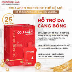 Nước Uống Collagen Dipeptide Hỗ Trợ Làm Mờ Nếp Nhăn - Dưỡng Ẩm Mịn Da Sắc Ngọc Khang (Hộp 30 túi x 20 ml)