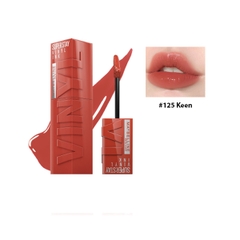 Son Bóng Maybelline Màu 125 Super Stay Vinyl Ink - 125 Keen Hồng Đào Đất 4.2ml