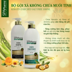 Combo Set Gội Xả Trắng Kerratin Spa pharma 1000ml