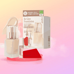 Kem nền Espoir Be Glow Foundation Pro Tailor 30g kèm Kem lót+Mút tán - Set căng bóng da mặt Hàn Quốc