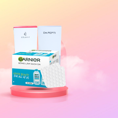 Bông tẩy trang quà tặng Dr. Pepti / Celefit / Garnier - bông tẩy trang sample từ các hãng cao cấp