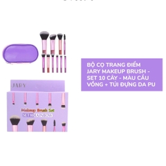 Bộ cọ trang điểm Jary Make Up Brush - Set 10 cây kèm túi da PU cao cấp nhỏ gọn , tiện lợi chính hãng