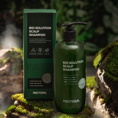 Bộ gội xả chống rụng tóc Pretty Skin Bio Solution Scalp Shampoo giữ tóc chắc khỏe và bóng đẹp 500ml