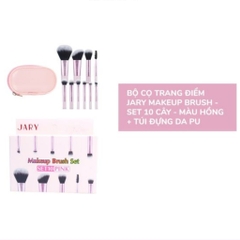 Bộ cọ trang điểm Jary Make Up Brush - Set 10 cây kèm túi da PU cao cấp nhỏ gọn , tiện lợi chính hãng