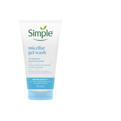Sữa rửa mặt dạng gel Simple Micellar Gel Wash Water Boost cấp ẩm đa tầng & làm sạch sâu cho da 150ml