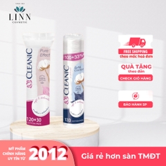 Mẫu mới - Bông tẩy trang Cleanic 100% Cotton tự nhiên Soft and Comfort Pads 150 / 133 / 80 miếng