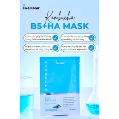 Mặt nạ Co & K'Lear Kombucha, Mask cấp ẩm phục hồi dưỡng trắng da - B5+HA Sheet mask 25ml ( 1 miếng )