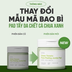Toner pad Cà chua xanh Green Tomato Pore Peeling Jumbo 60 pads 180ml Sungboon