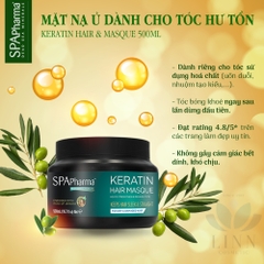 Ủ Tóc Spa Pharma Keratin Hair Masque Mặt Nạ Dành Cho Tóc Khô Và Hư Tổn 500ml nhập khẩu chính hãng
