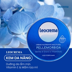 Kem dưỡng ẩm body đa năng Leocrema Pellemorbida Vitamin E Cream 48H 50ml - kem dưỡng mọi loại da