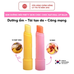 Son dưỡng môi Pretty Skin Choc Choc Natural Lip Balm - son dưỡng môi Hàn Quốc đào - mật ong 4.5g
