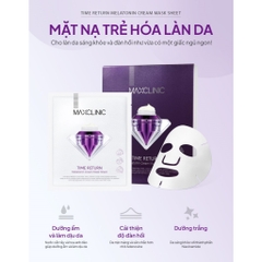 Mặt nạ giấy dưỡng da Maxclinic chống lão hóa Time Return Melatonin Cream Mask Sheet 1 miếng lẻ 28ml
