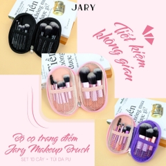 Bộ cọ trang điểm Jary Make Up Brush - Set 10 cây kèm túi da PU cao cấp nhỏ gọn , tiện lợi chính hãng