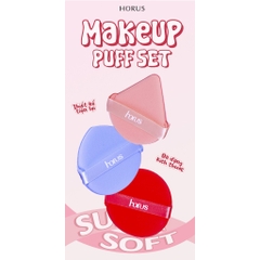 Horus Bộ 10 bông mút trang điểm Makeup Puff Set đa năng nhiều size - bông mút tán nền horus cao cấp