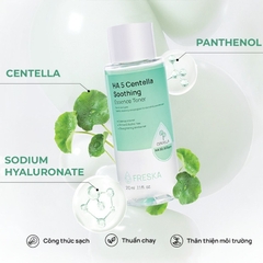 Nước hoa hồng chiết xuất rau má Freska HA 5 Centella Soothing Essence Toner cáp ẩm làm mềm da  210ml