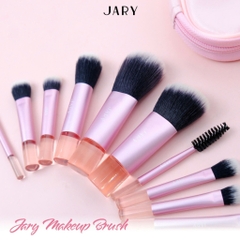 Bộ cọ trang điểm Jary Make Up Brush - Set 10 cây kèm túi da PU cao cấp nhỏ gọn , tiện lợi chính hãng