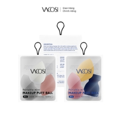 Set 3 bông Vacosi trang điểm mini blender - Vacosi Portable Mini Makeup Puff Ball PH05 - 01 - 02